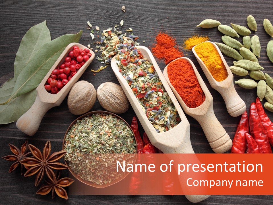 Turmeric Assortment Seasoning PowerPoint Template