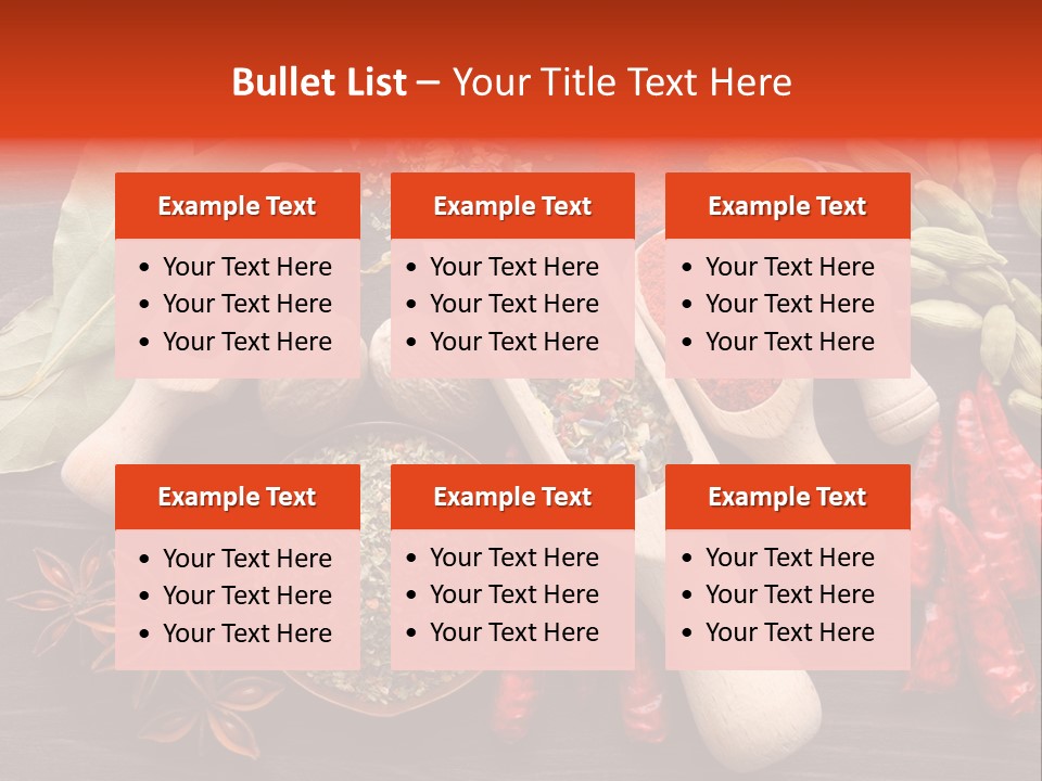 Turmeric Assortment Seasoning PowerPoint Template