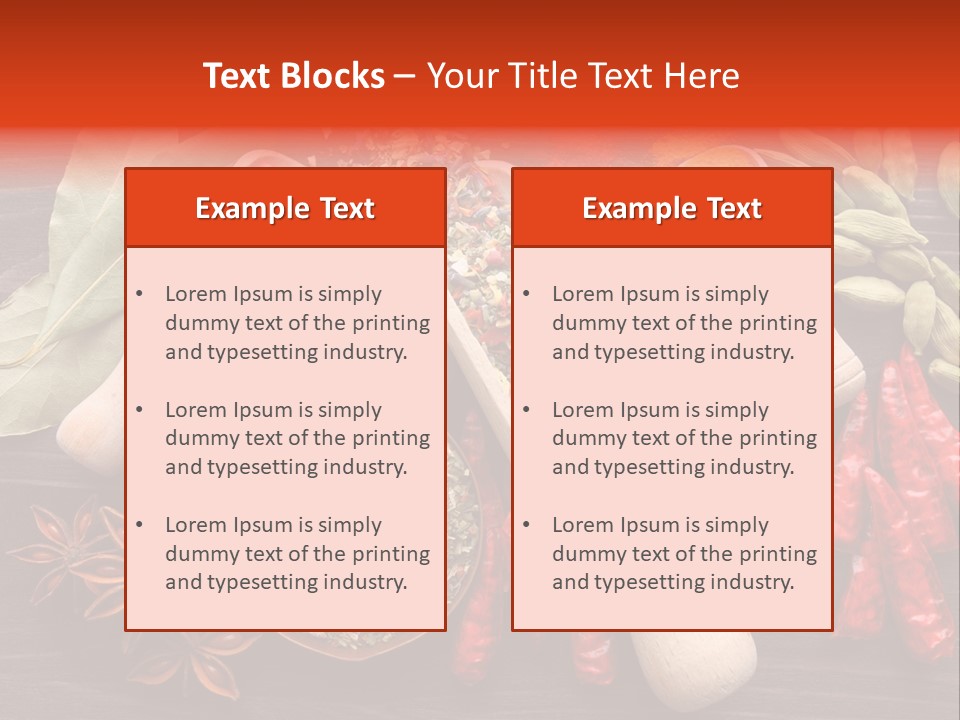 Turmeric Assortment Seasoning PowerPoint Template