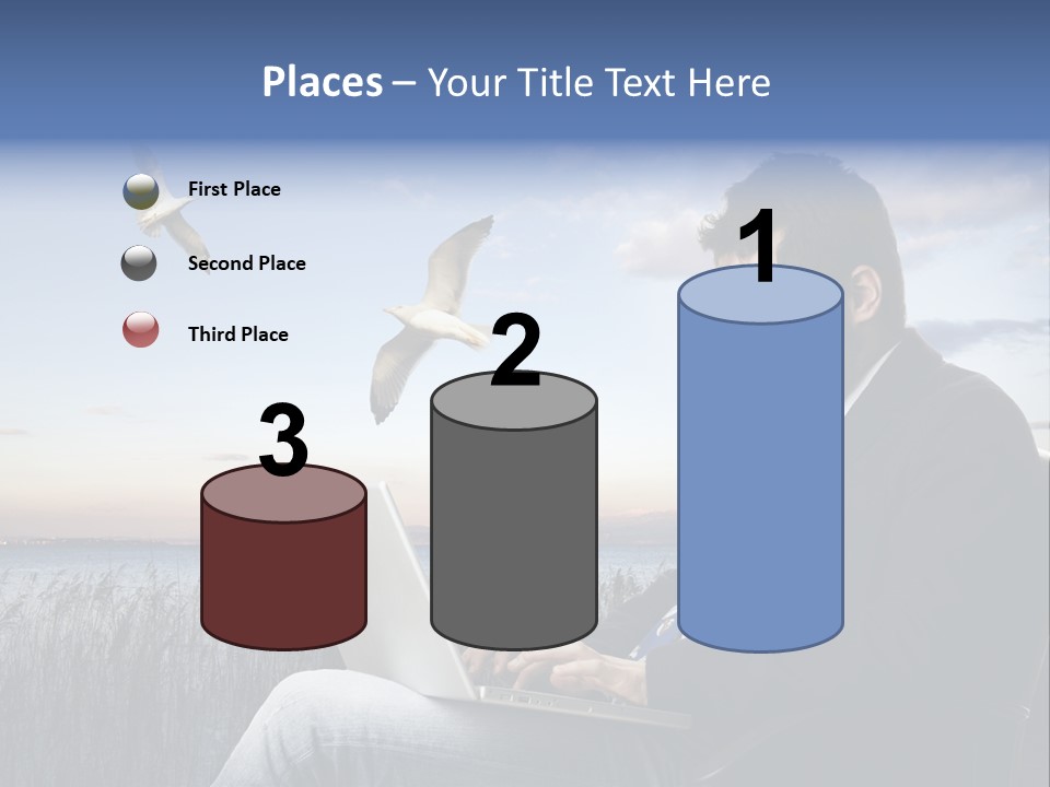 Businesspeople Sunset Thoughtful PowerPoint Template
