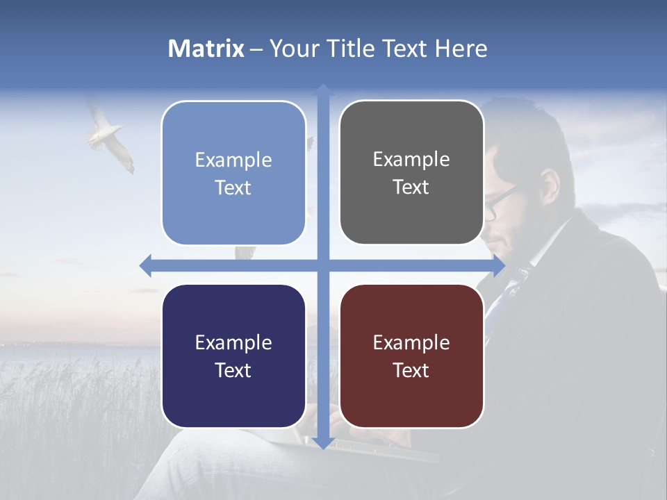 Businesspeople Sunset Thoughtful PowerPoint Template