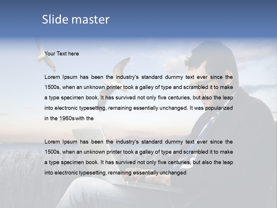 Businesspeople Sunset Thoughtful PowerPoint Template