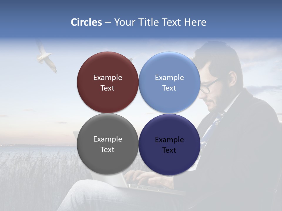 Businesspeople Sunset Thoughtful PowerPoint Template