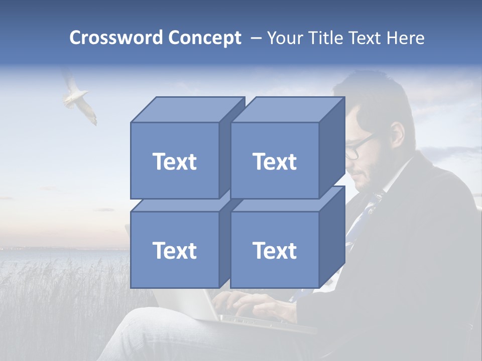 Businesspeople Sunset Thoughtful PowerPoint Template