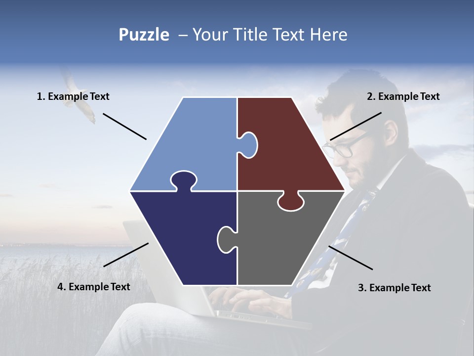 Businesspeople Sunset Thoughtful PowerPoint Template