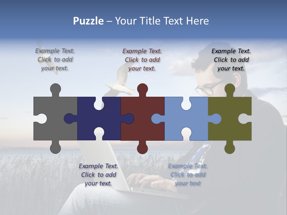 Businesspeople Sunset Thoughtful PowerPoint Template