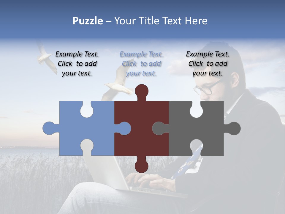 Businesspeople Sunset Thoughtful PowerPoint Template