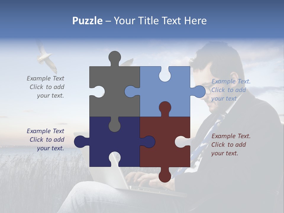 Businesspeople Sunset Thoughtful PowerPoint Template