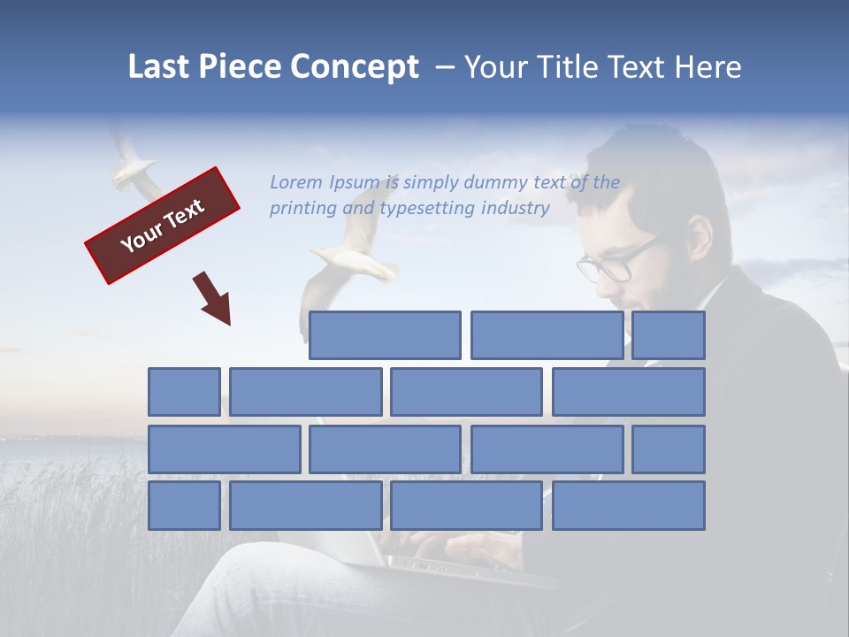 Businesspeople Sunset Thoughtful PowerPoint Template