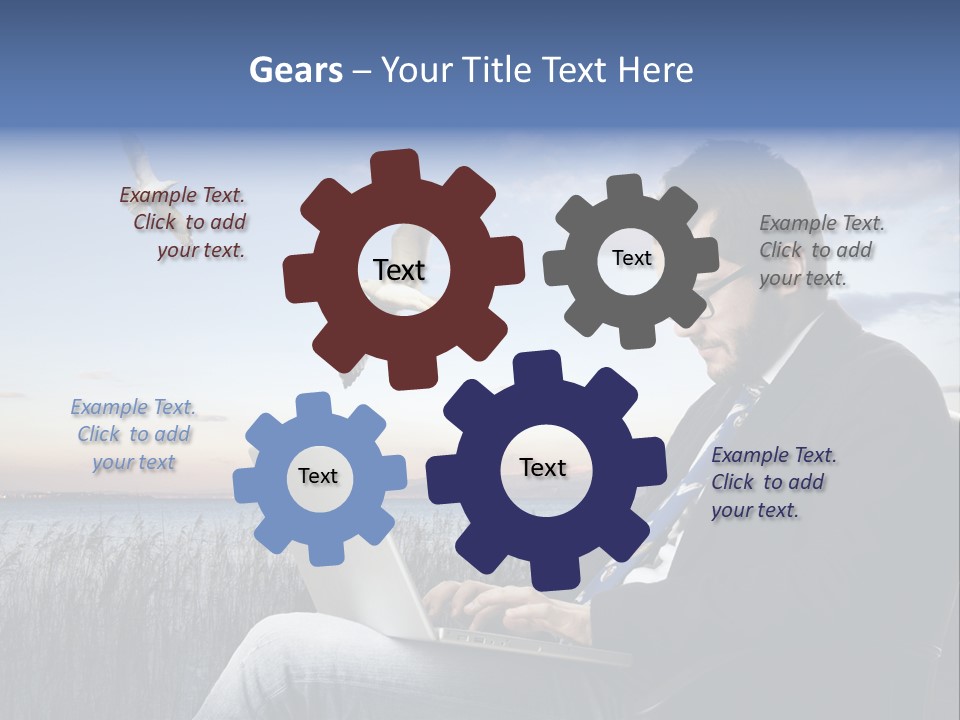 Businesspeople Sunset Thoughtful PowerPoint Template