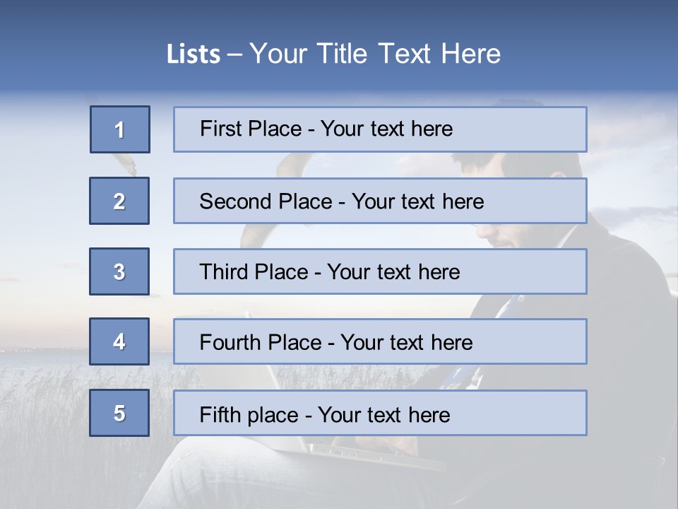 Businesspeople Sunset Thoughtful PowerPoint Template