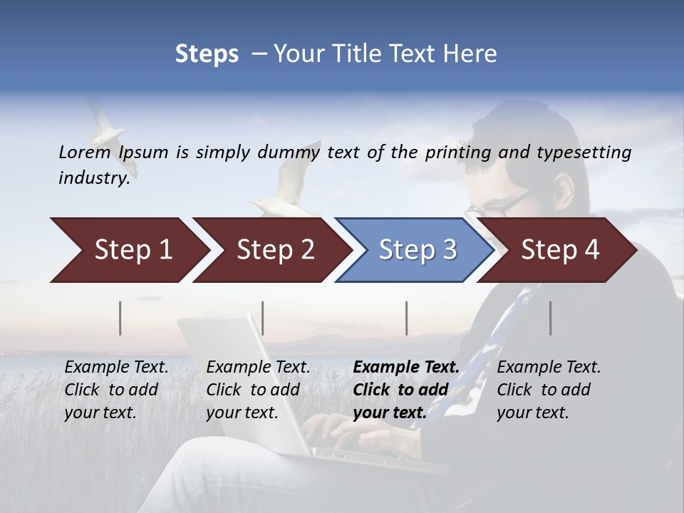 Businesspeople Sunset Thoughtful PowerPoint Template