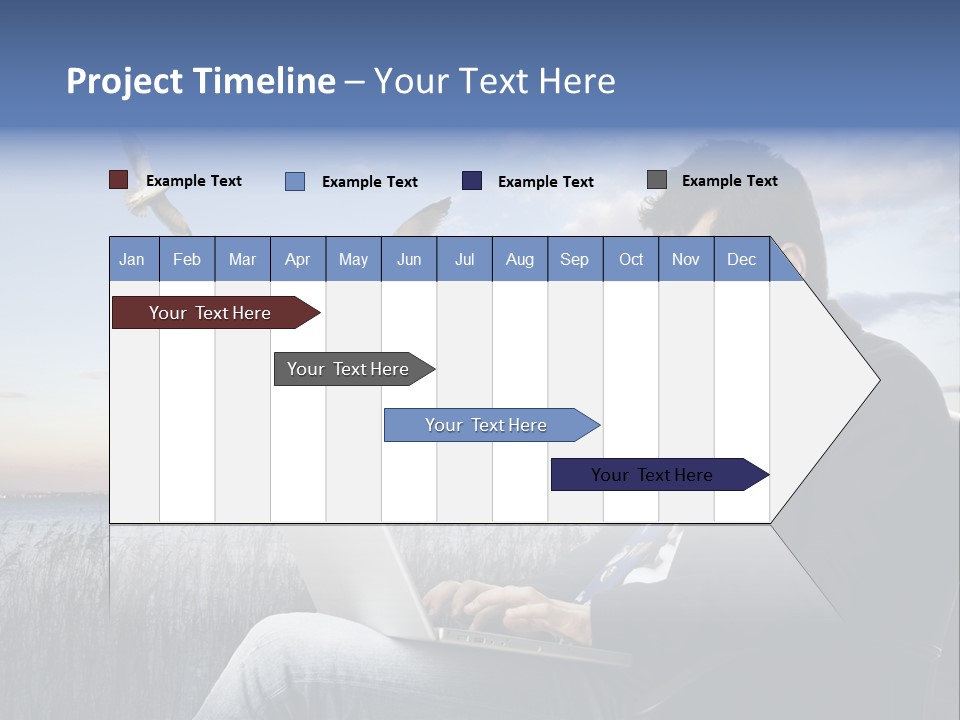 Businesspeople Sunset Thoughtful PowerPoint Template