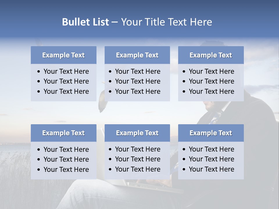 Businesspeople Sunset Thoughtful PowerPoint Template