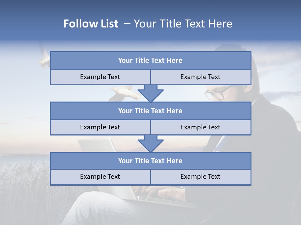 Businesspeople Sunset Thoughtful PowerPoint Template