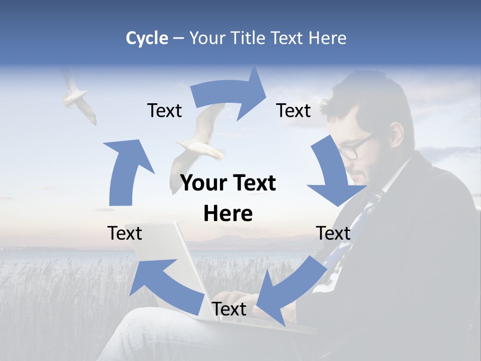 Businesspeople Sunset Thoughtful PowerPoint Template
