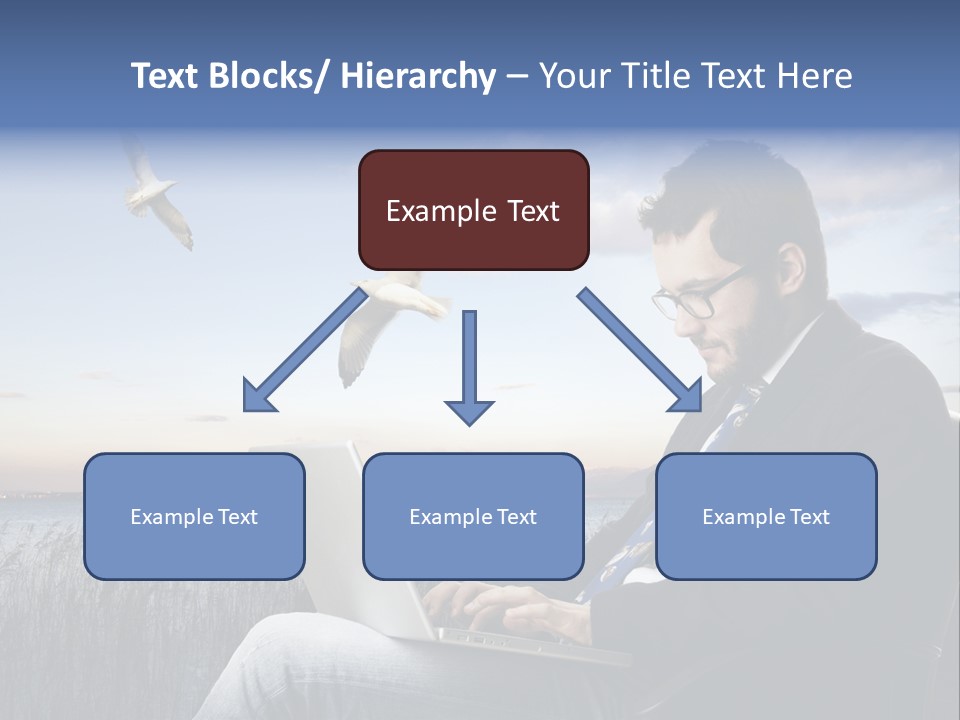 Businesspeople Sunset Thoughtful PowerPoint Template