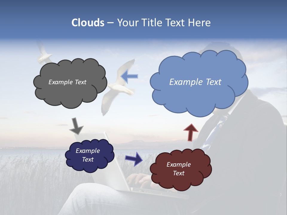 Businesspeople Sunset Thoughtful PowerPoint Template