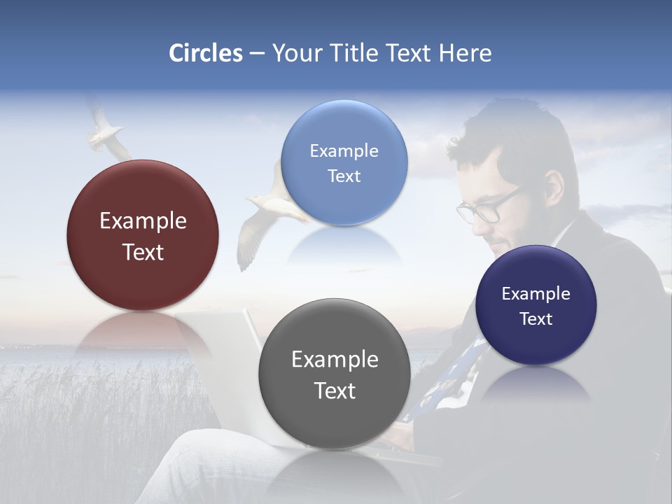 Businesspeople Sunset Thoughtful PowerPoint Template