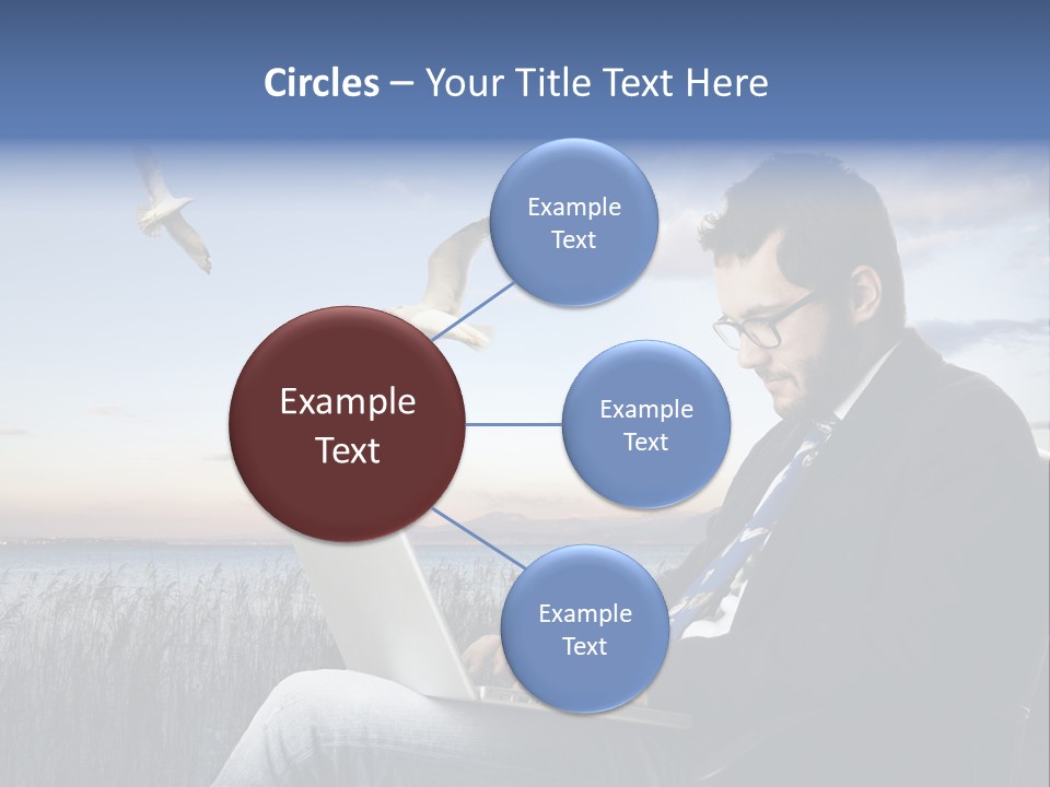 Businesspeople Sunset Thoughtful PowerPoint Template