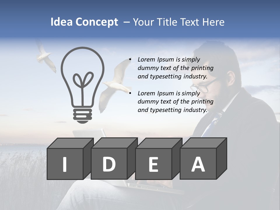 Businesspeople Sunset Thoughtful PowerPoint Template