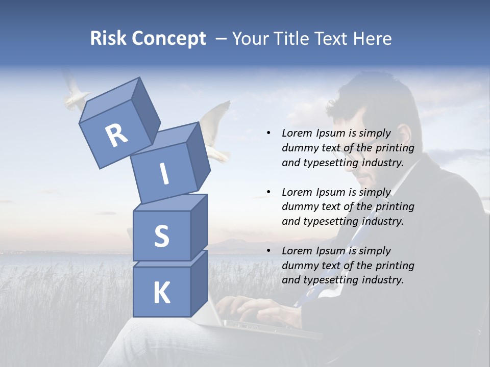 Businesspeople Sunset Thoughtful PowerPoint Template