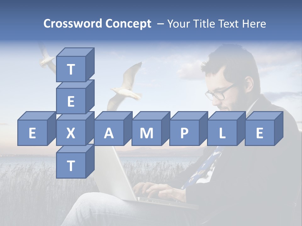 Businesspeople Sunset Thoughtful PowerPoint Template