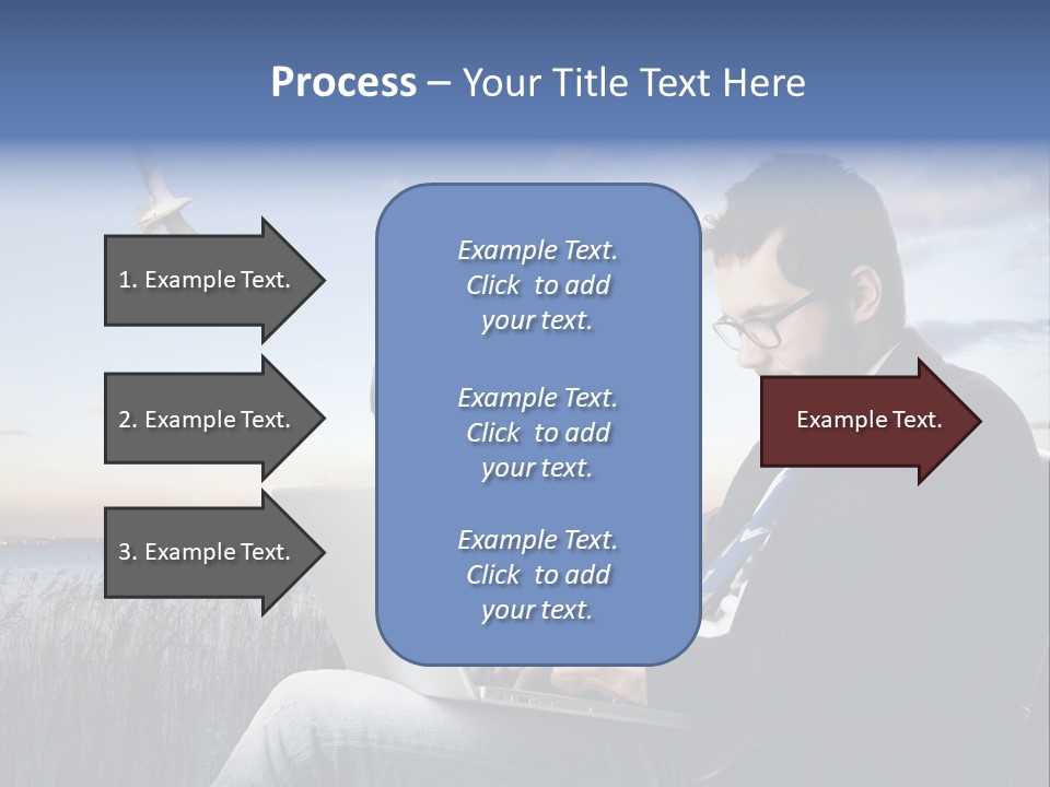 Businesspeople Sunset Thoughtful PowerPoint Template