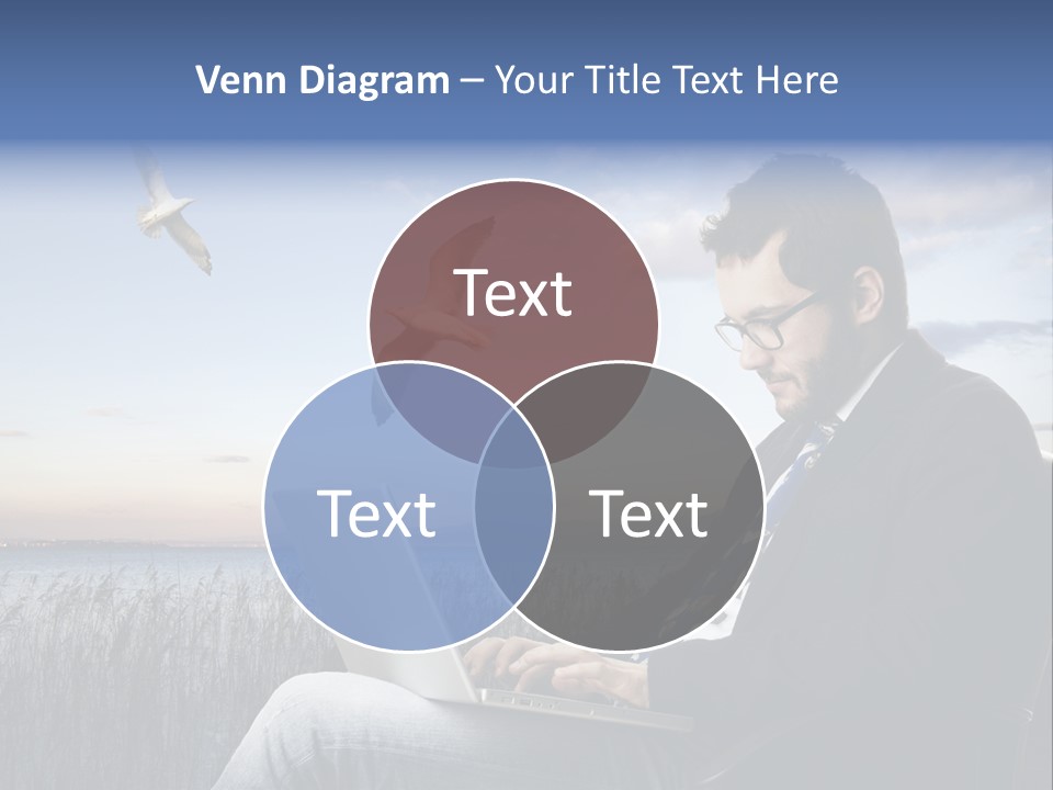 Businesspeople Sunset Thoughtful PowerPoint Template