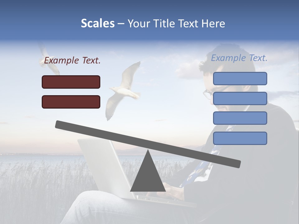 Businesspeople Sunset Thoughtful PowerPoint Template