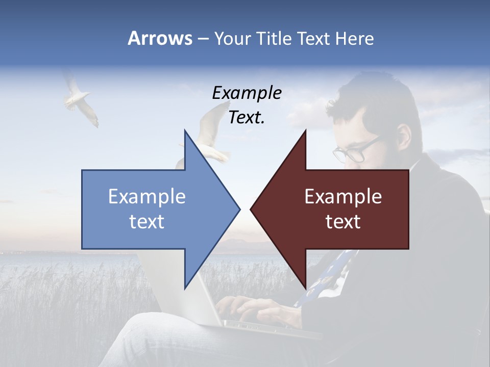Businesspeople Sunset Thoughtful PowerPoint Template