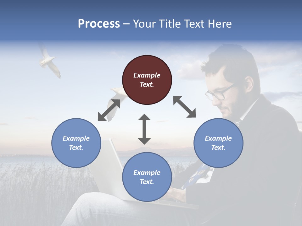 Businesspeople Sunset Thoughtful PowerPoint Template