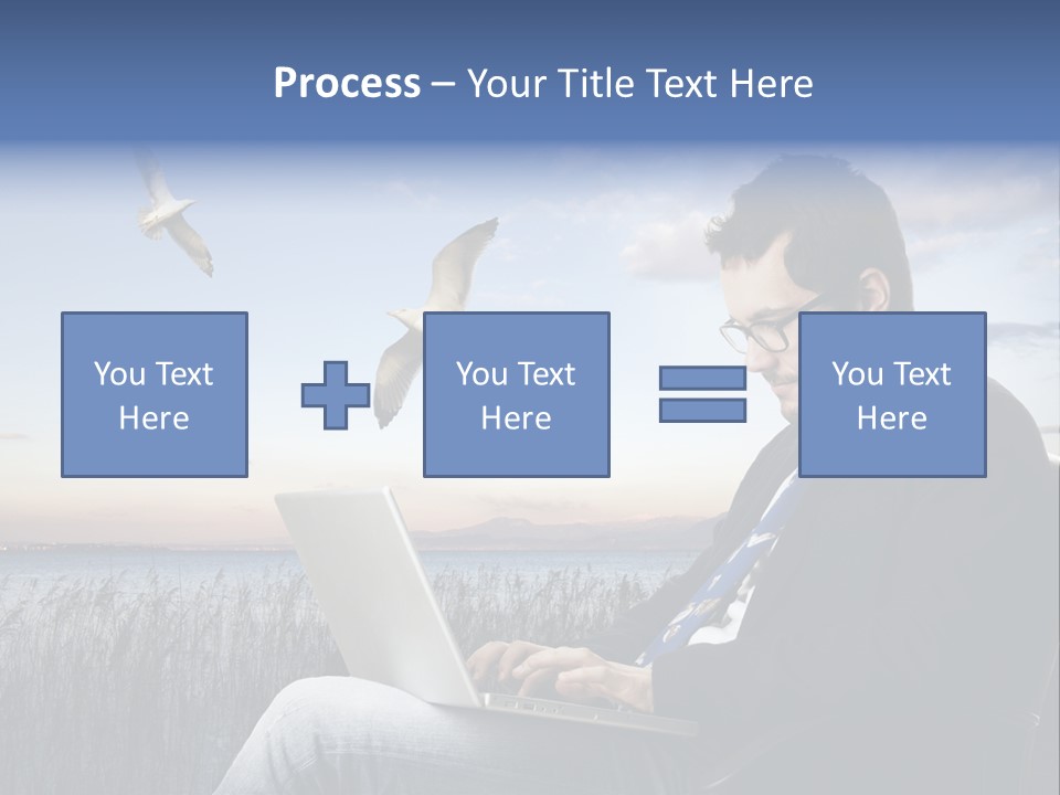 Businesspeople Sunset Thoughtful PowerPoint Template