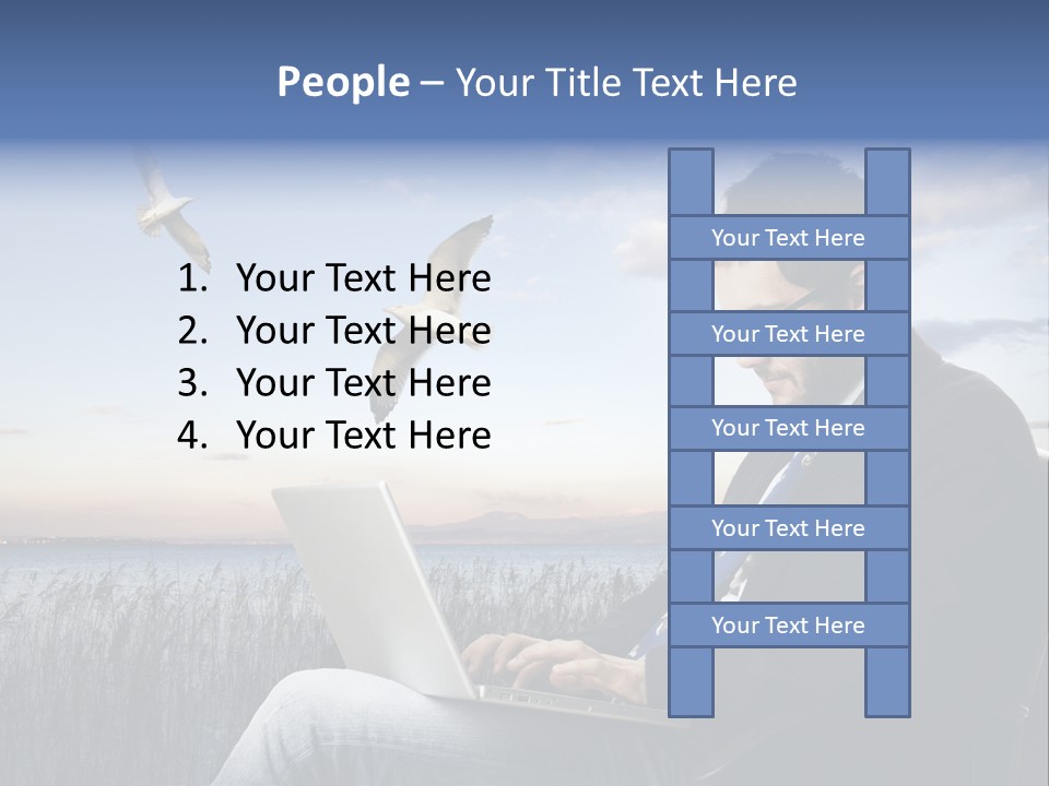 Businesspeople Sunset Thoughtful PowerPoint Template