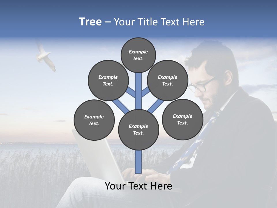 Businesspeople Sunset Thoughtful PowerPoint Template