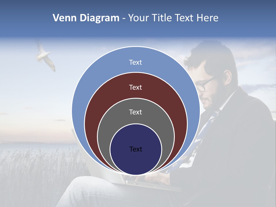 Businesspeople Sunset Thoughtful PowerPoint Template