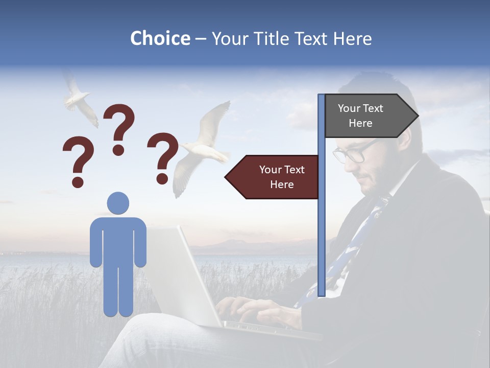 Businesspeople Sunset Thoughtful PowerPoint Template