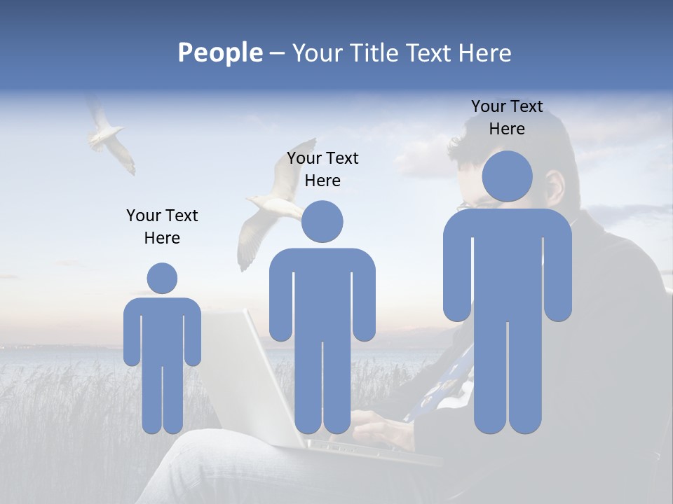 Businesspeople Sunset Thoughtful PowerPoint Template