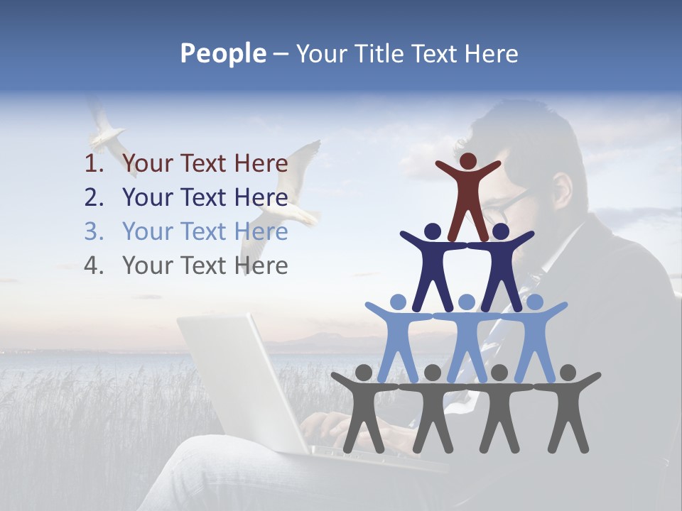 Businesspeople Sunset Thoughtful PowerPoint Template