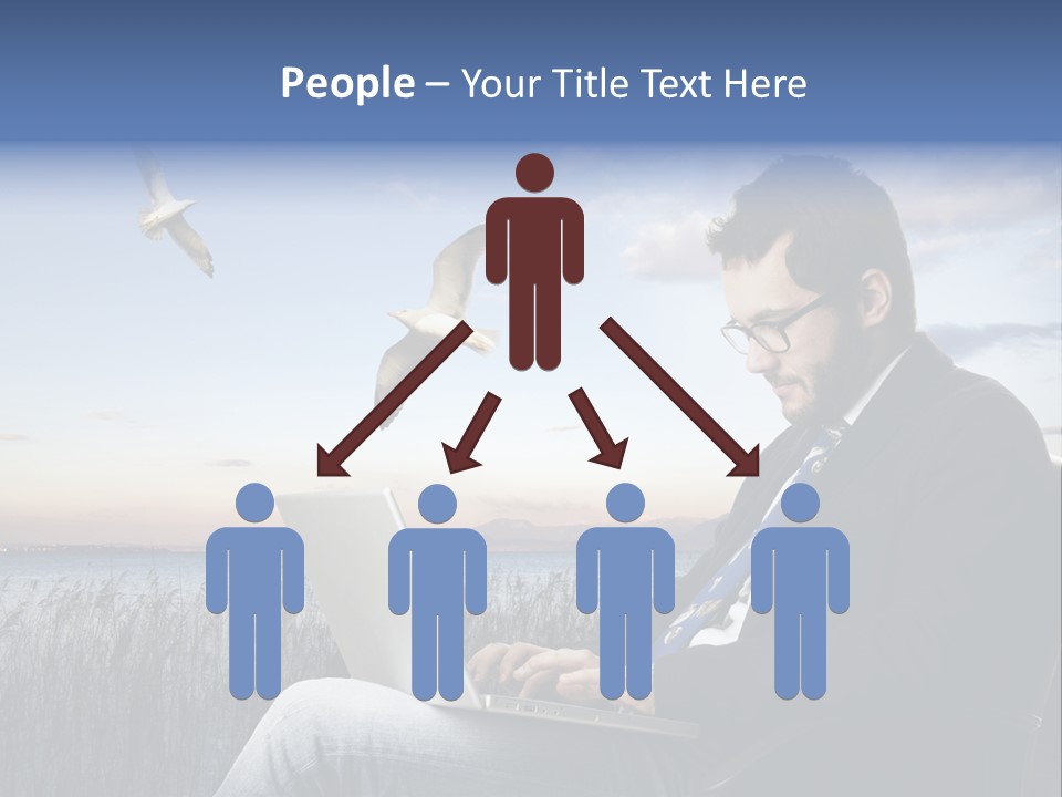 Businesspeople Sunset Thoughtful PowerPoint Template