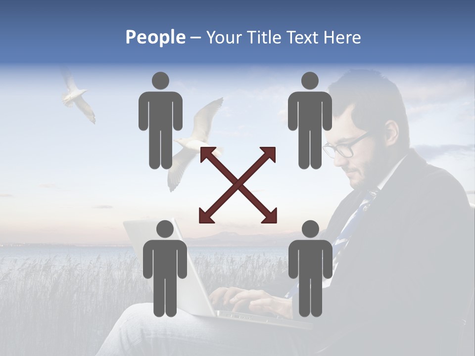 Businesspeople Sunset Thoughtful PowerPoint Template