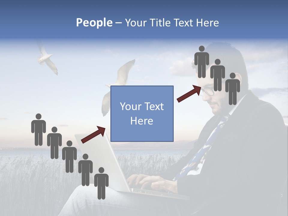 Businesspeople Sunset Thoughtful PowerPoint Template