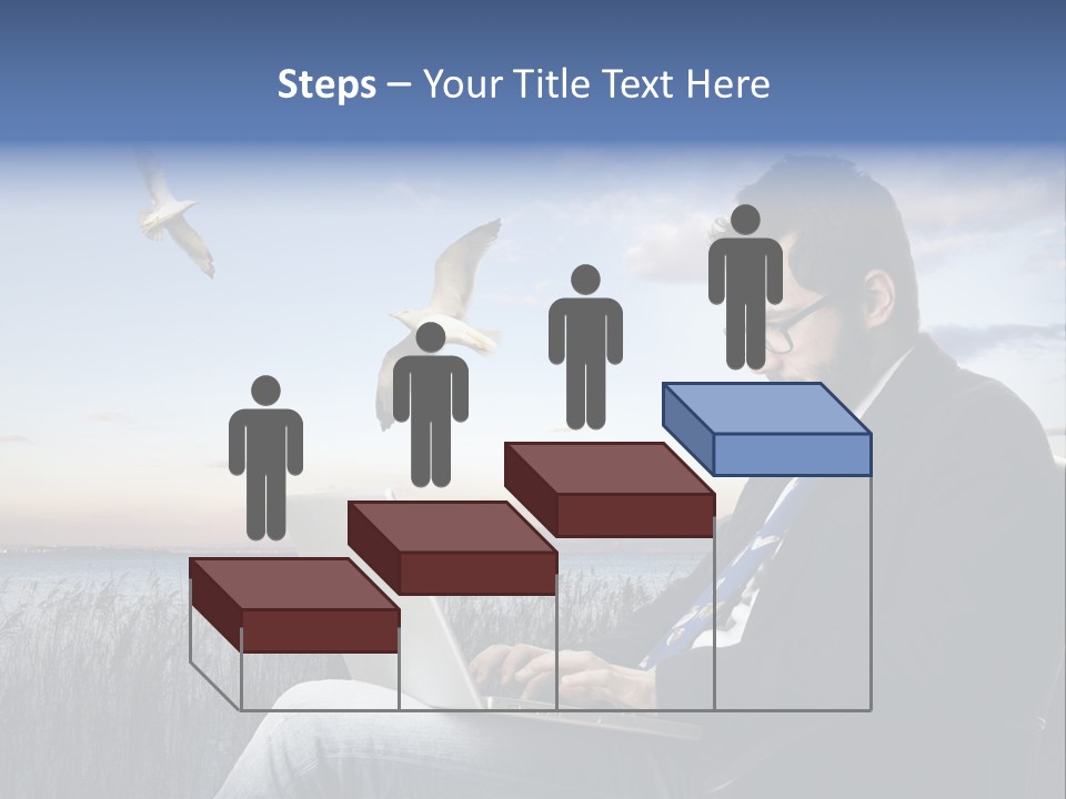 Businesspeople Sunset Thoughtful PowerPoint Template