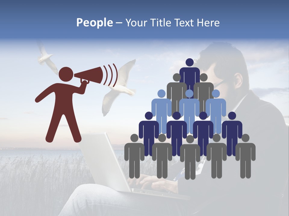 Businesspeople Sunset Thoughtful PowerPoint Template