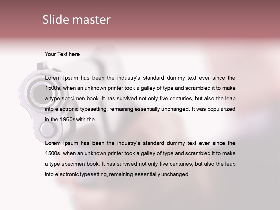 Alertness Gun Pistol PowerPoint Template