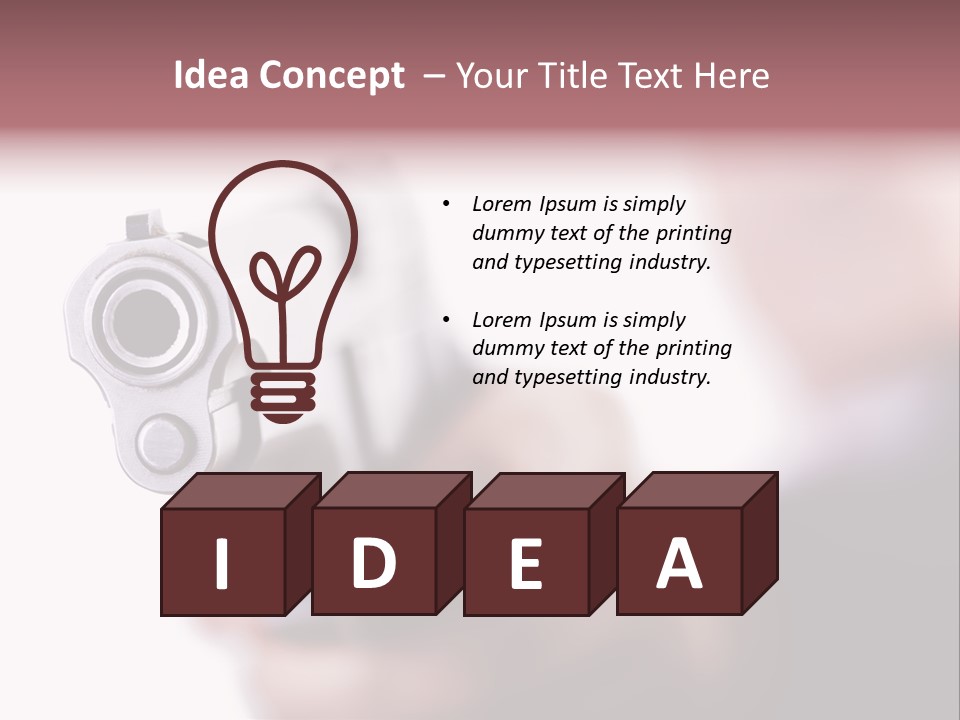 Alertness Gun Pistol PowerPoint Template