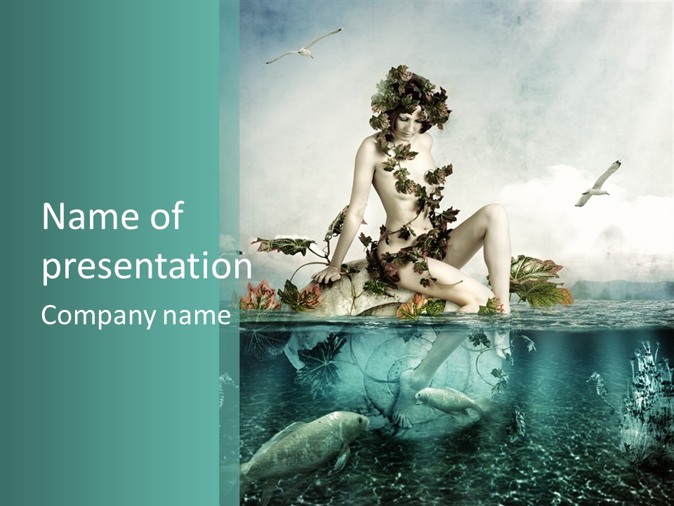 Summer Cockleshell Mermaid PowerPoint Template