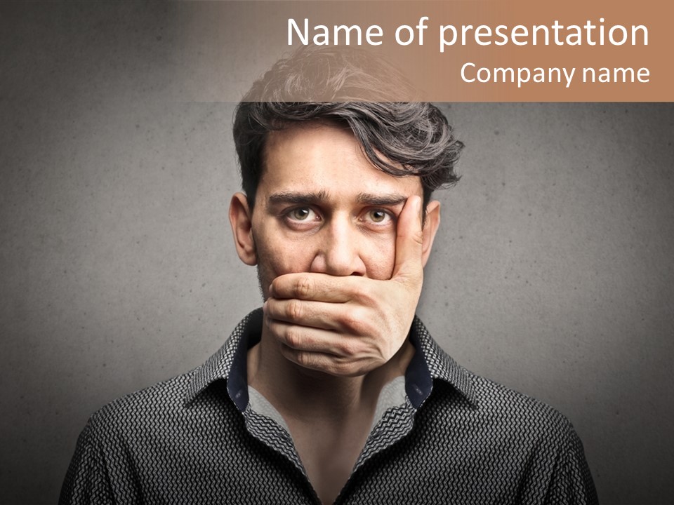 Sadness Hand Dumb PowerPoint Template