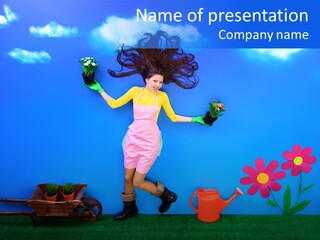 Person Woman Lovely PowerPoint Template