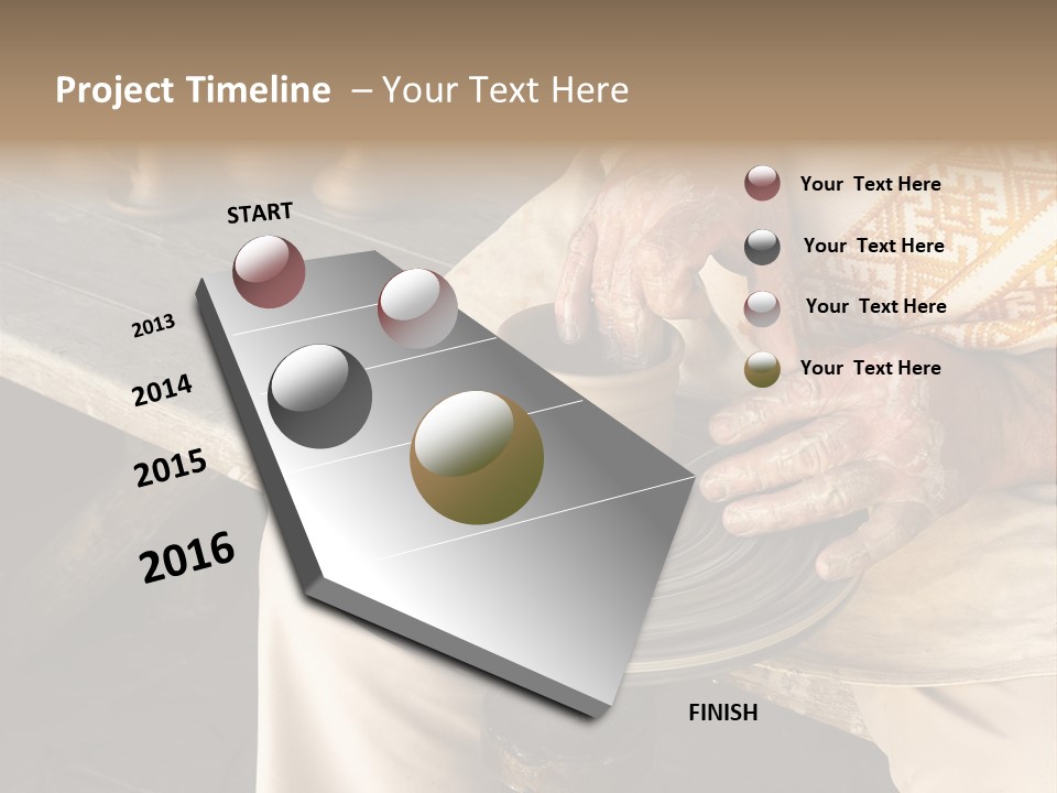 Yellow Finger Rotate PowerPoint Template